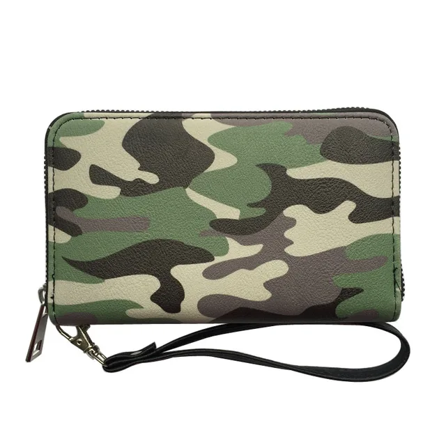 Camouflage Wristband Women Wallet Female PU Leather Large Capacity