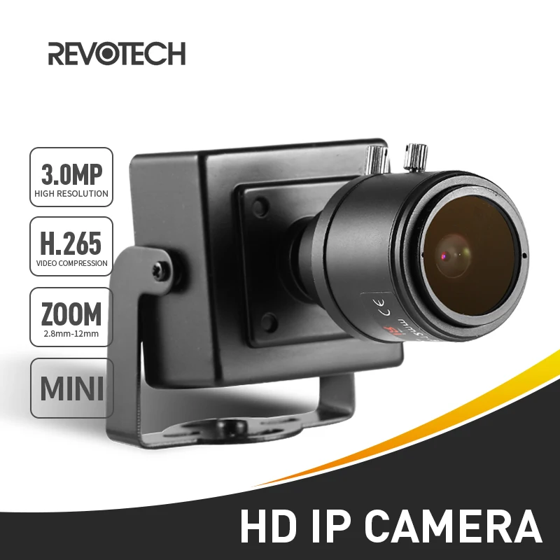 H.265 HD 3MP 2 8 12 мм ручная зум линза IP камера 1296P / 1080P для помещения мини