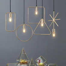 Creative personality modern geometry lamp restaurant Pendant Lights clothing store Nordic living room corridor bar E27