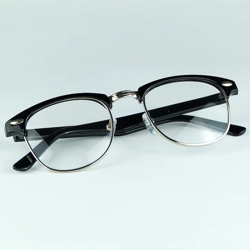 Retail Cheap Optical Glasses Good Quality Half Rim Plastic And Metal