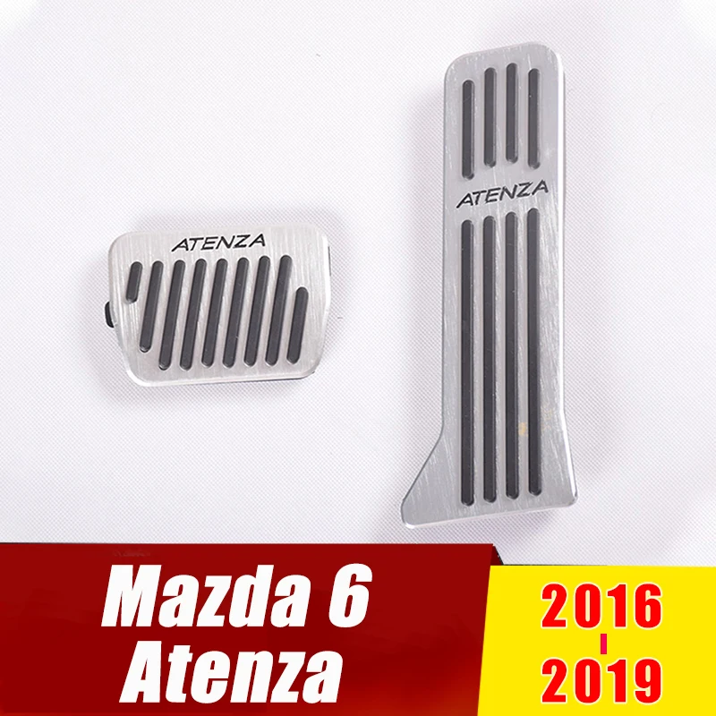 

For MAZDA 6 ATENZA 2016 2017 2018 2019 AT Aluminium Car Accelerator Pedal Brake Pedals Pad Cover Non Slip Case Trim Accessories