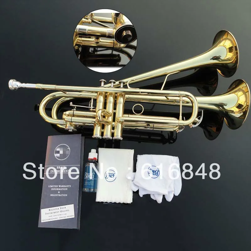Hot Sell Bb Small Trumpet Adjustable Double Horn Gold Plated Surface