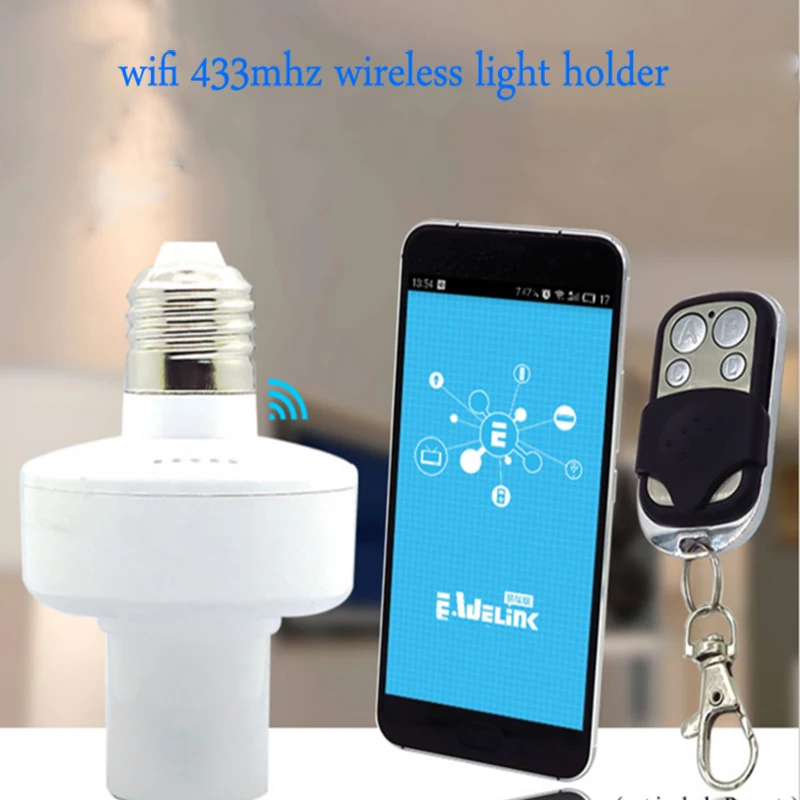 

2016 E27 Slampher RF WiFi 433MHz Wireless Smart Light Lamp Bulb Holder Remote Control Smart Home Automation Modules via phone