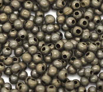 

DoreenBeads Alloy Spacer Beads Ball Antique Bronze color About 2.0mm( 1/8") Dia, Hole:Approx 0.6mm, 350 PCs Hot new