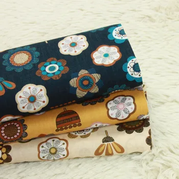 

half yard thin cotton fabric with Northern Europe flower print, handmade DIY patchwork garment dress cloth 100% cotton B46