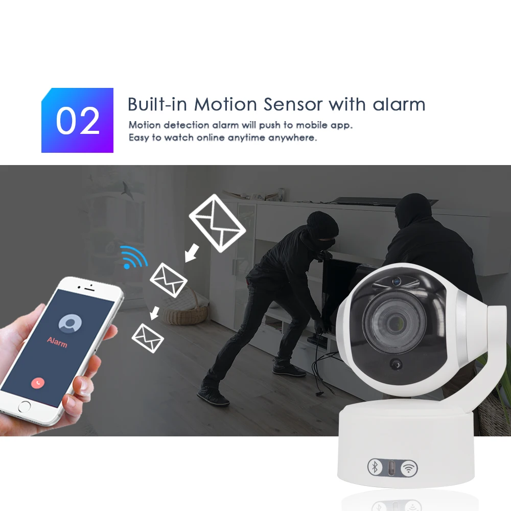 CTVMAN Wi Fi камера безопасности 1080p 2mp с Bluetooth динамиком PTZ Беспроводная IP мини