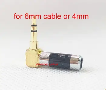 

10pcs gold plated carbon fiber 3.5mm Stereo 3 Pole Male Plug 90 degree Audio Connector solder for 6mm or 4mm cable free shipping