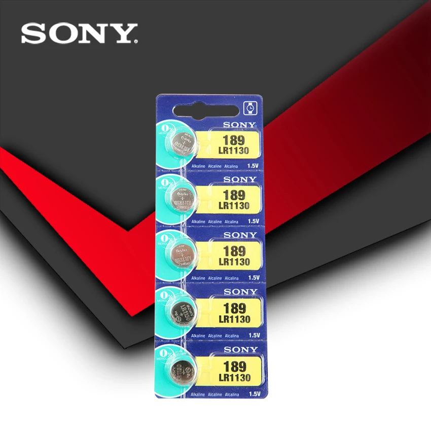 

5pcs Sony 100% Original Battery Cell 1.5V AG10 LR1130 AG10 389 LR54 SR54 SR1130W 189 LR1130 Button Batteries MADE IN JAPAN