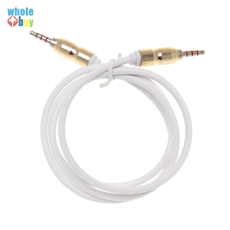 100pcs lot Audio Cable 3 5 Mm Jack Male To Male Bullet Head Aux Cable for IPhone Car Headphone Speaker 4 Wire Line Aux Cord