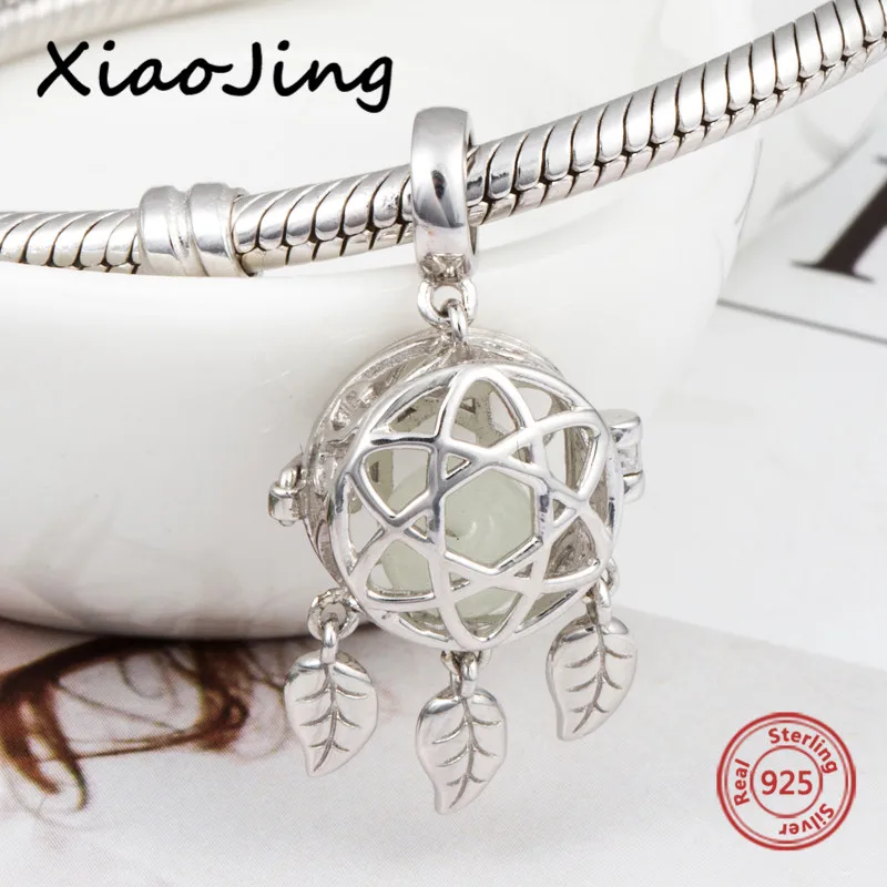 

Fit authentic European bracelet silver 925 pendant dreamcatcher glowing charms beads diy fashion jewelry making for women gifts