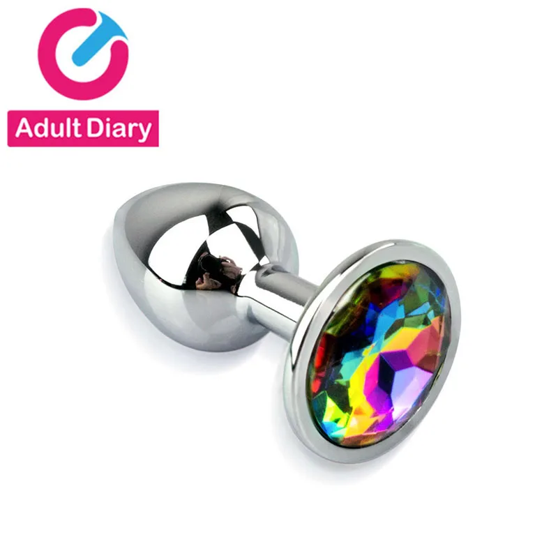 Adult Diary Stainless Steel Metal Anal Plug Crystal Jewelry Booty Beads