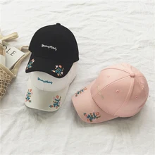 Летние женские с вышивкой с надписями бейсболка Темперамент Дикие цветы тени в стиле хип-хоп Hat