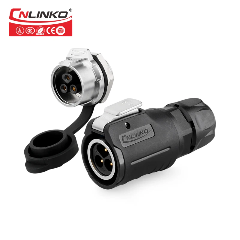 Cnlinko 3Pin IP67 Водонепроницаемый Кабельный разъем UL CE IS9001 одобренный M16 10A AC DC питания