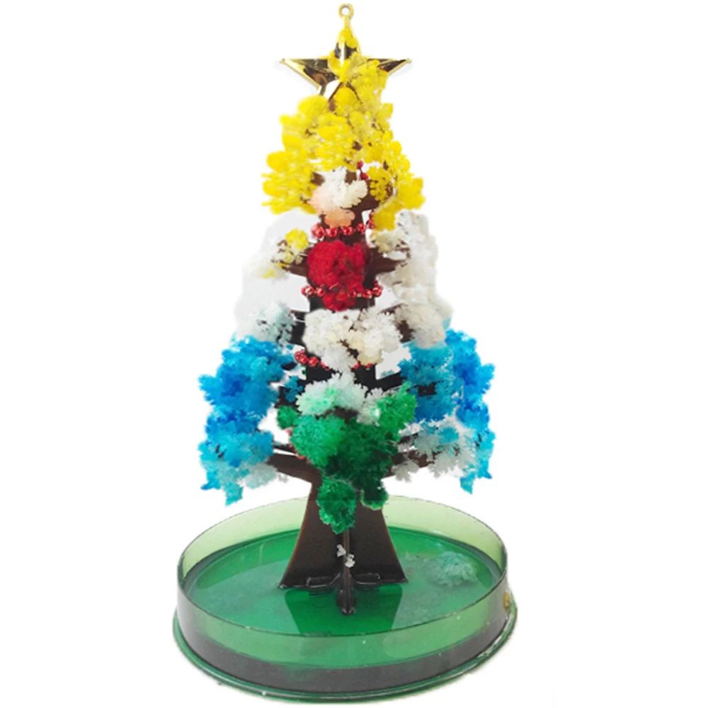 2019 10x6cm Visual Multicolor Mystic Grow Christmas Trees Toy Magic Growing Paper Tree Kids Princess Funny Baby Toys Novelties 2019 170mm h colorful visual mystic crystals paper growing tree magic christmas trees kids educational science baby toys novelty