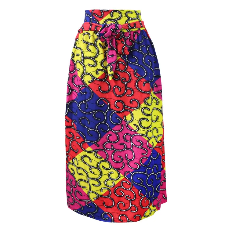 Neophil Винтаж Африканский принт плиссированные мусульманские женские длинные макси юбки размера плюс длина в пол Высокая талия Jupe Longue Femme MS1720 - Цвет: 1