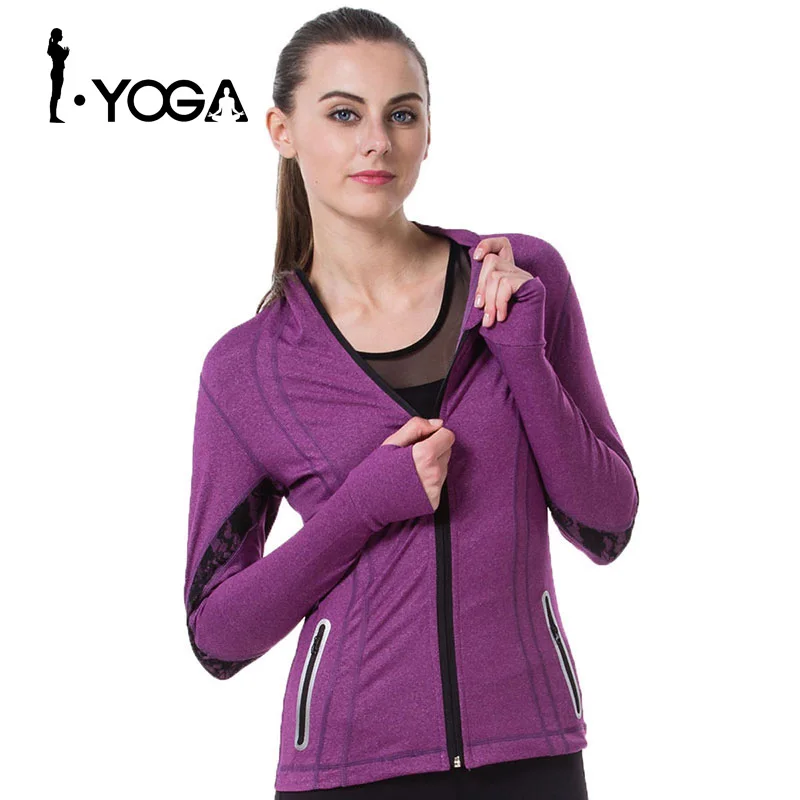 

Women Yoga Jacket Fitness Running Shirt For Women Sportswear Elastic Tight Gym Roupa de Academia Zipper Fitness Clothes 154G001