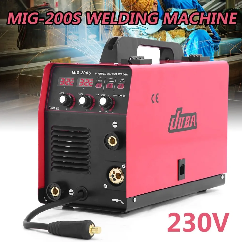 

Professional 230V Stainless Steel MIG Welders MIG-200S 2 In 1 Manual Inversion Wire Welding Machine Welding Machine With Helmet