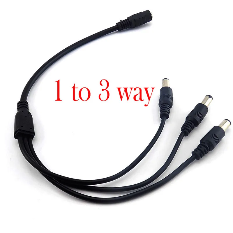 1 to 3 way DC мощность 1 Женский до 2 3 4 5 6 8 Мужской способ Splitter адаптер разъем кабель 5,5 мм* 2,1 мм 12 В для камеры видеонаблюдения Светодиодные полосы света - Цвет: 1 to 3 way