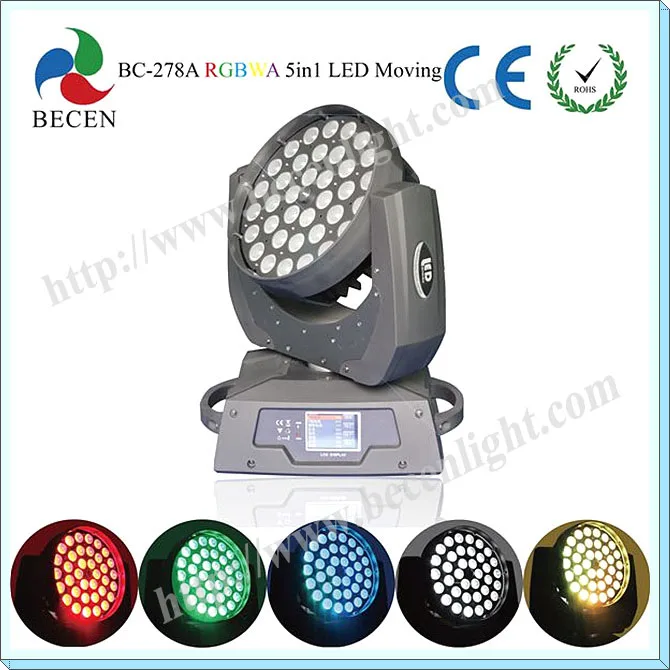 BECEN 1-8 шт. 36x15 Вт RGBWA 5-в-1 зум светодиодный луч для мытья движущейся головки