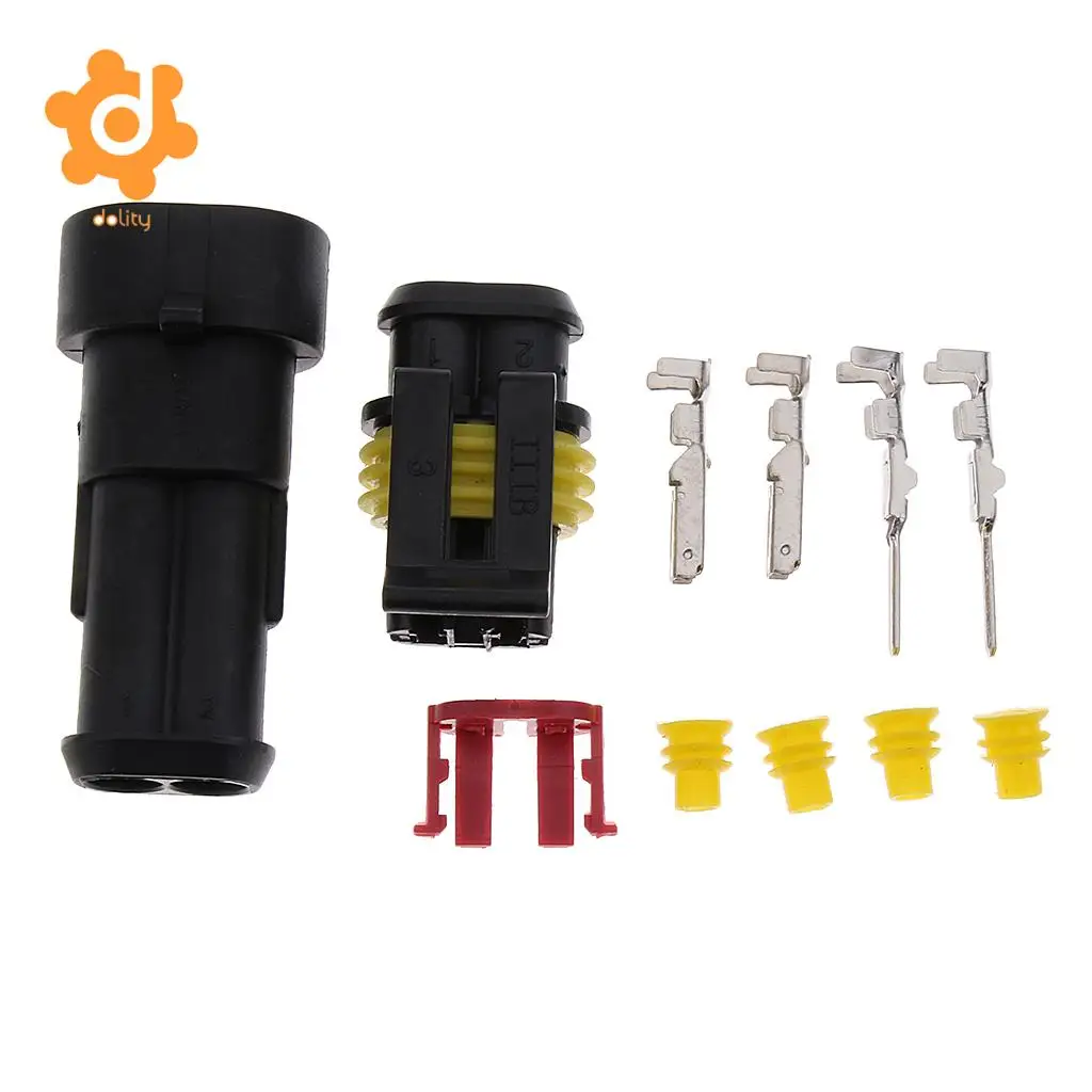 Baoblaze 1 Set 1/2/3/4/6 Pin HID Sealed Waterproof Quick Splice Electrical Wire Connector Plug