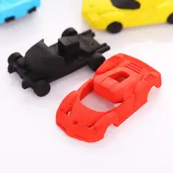 1 шт. Новинка 3D маленький автомобиль резиновый ластик креативные принадлежности Kawaii школьные принадлежности подарки для детей мальчик