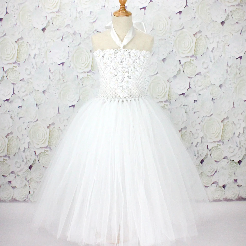 

solid white nylon tutu dress for children summer fluffy birthday party princess dress baby girls photo props tutus