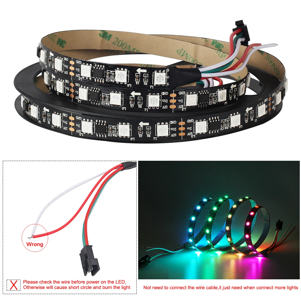 Светодиодная ленсветильник WS2811 5 м 12 В постоянного тока 5050 RGB с музыкальным
