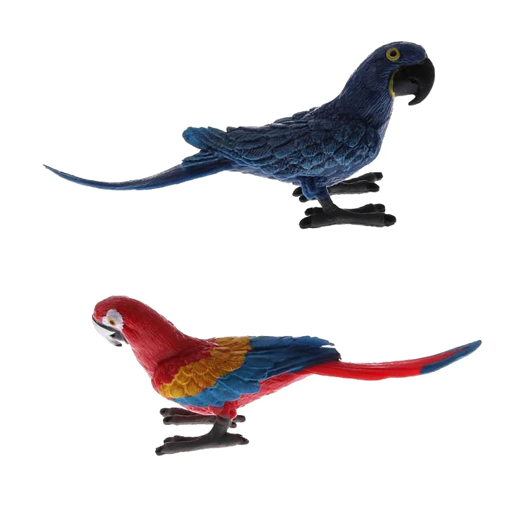 Buy 2pcs Plastic Realistic Wildlife Jungle Forest Animals Parrot Action Figure