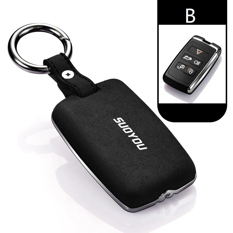 

Car Key Case Cover Genuine Leather Galvanized Alloy For 2018 Land Rover Range Rover Sport Evoque Velar Discovery 5