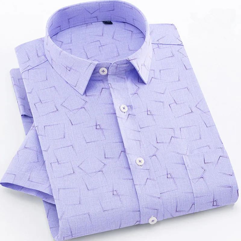 

2018 Brand New Cotton Linen Mens summer Slim Fit Casual Shirts short Sleeve striped Shirt Social Men Dress Shirts chemise homme