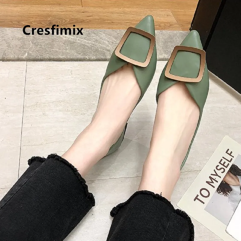 Cresfimix Zapatos De Mujer Для женщин Симпатичные Желтые удобная обувь без застежки обувь на плоской подошке Женская острый носок мягкие Туфли без каблуков женская обувь C5040