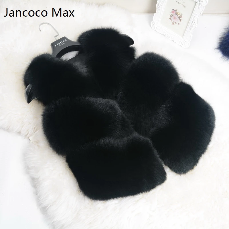 Jancoco Max, новинка, натуральный мех, жилет для женщин, зимний, натуральный, мягкий, Лисий мех, жилет для девушек, модный жилет, пальто, опт/розница, S1673