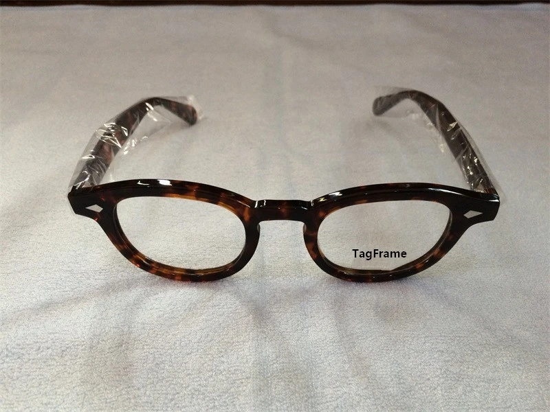 Оправа для очков от бренда Johnny Depp wooys Allens, высокое качество, круглые оправы для очков, линзы по рецепту Lemtosh - Цвет оправы: Tortoise S-44mm