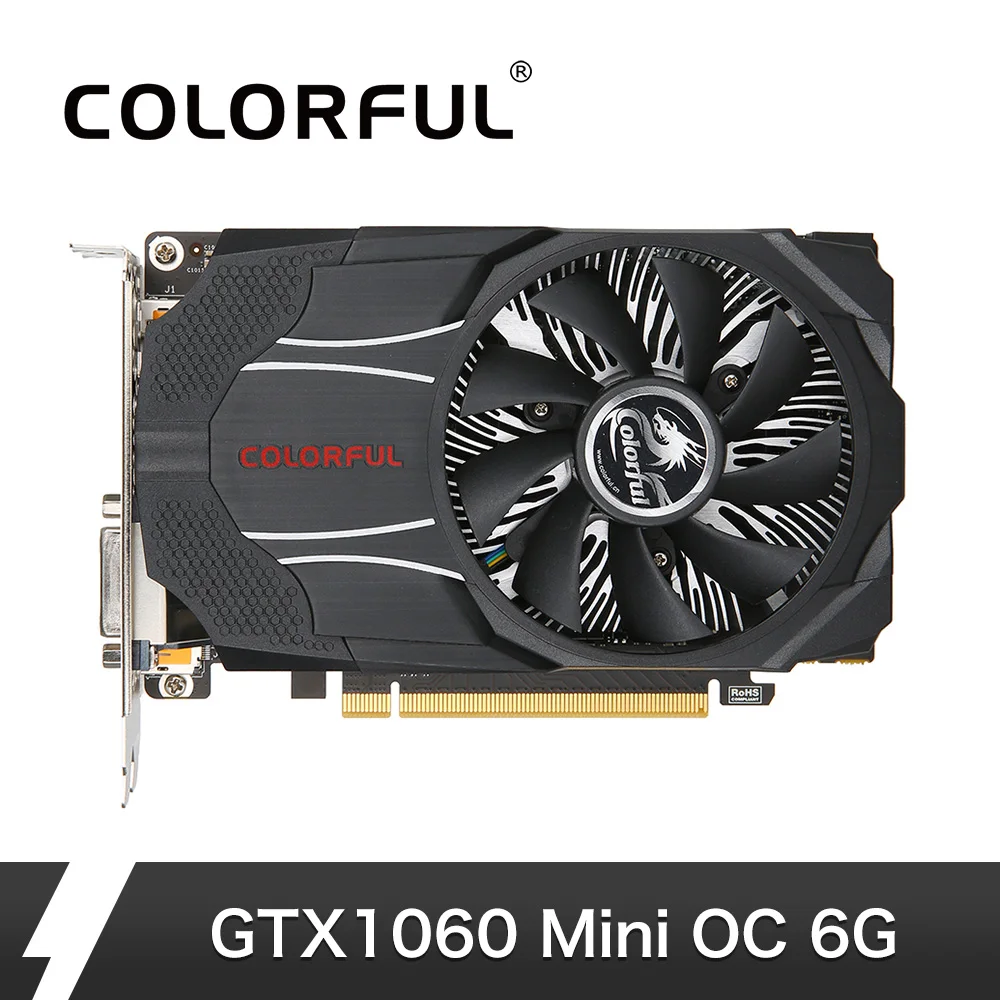 Красочные GeForce GTX1060 мини OC 6G Графика карта nvidia gpu графический ппроцессор NVIDIA GDDR5 6