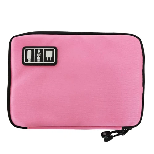 Портативная цифровая сумка, Электронные USB кабели, провода, зарядное устройство, батарея, Сортировочная сумка, дорожная посылка на молнии, аксессуары - Цвет: Pink