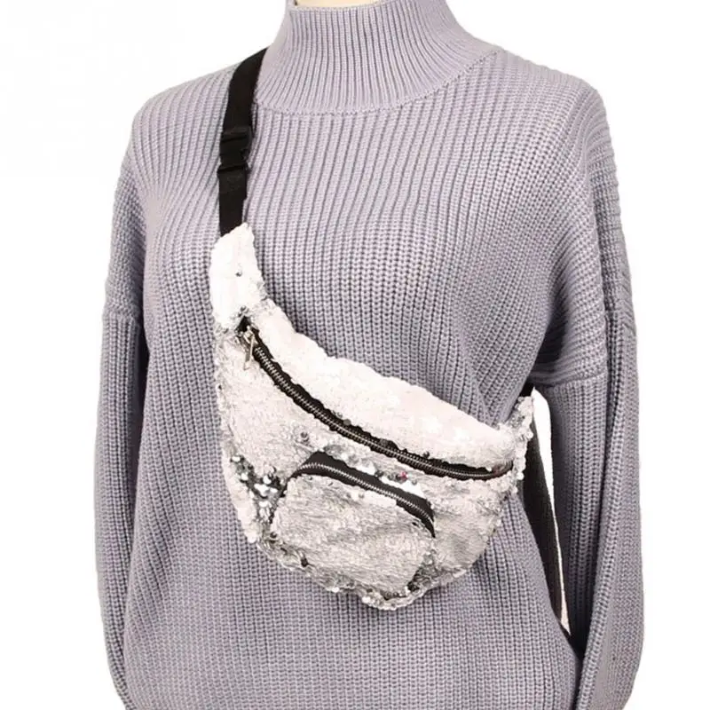 

2018 New Fashion Woman Waist Bag Sequin Mermaid Glitter Bum Bag Women Travel Waist Fanny Pack Festival Money Wallet Chest Bag