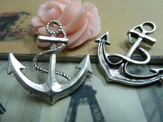 

Diy аксессуары винтажный античный серебряный якорь b348 32x30mm