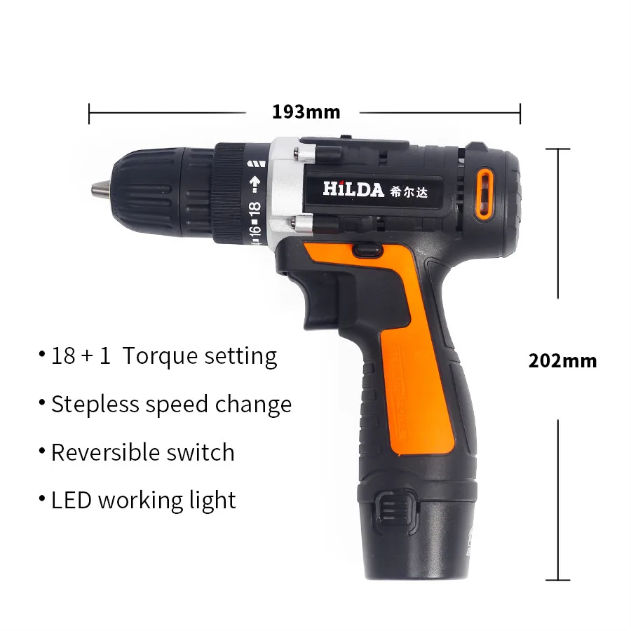 Electric Screwdriver Multi-function Cordless Electric Drill Power Tools for Woodworking With 1pcs Lithium Battery