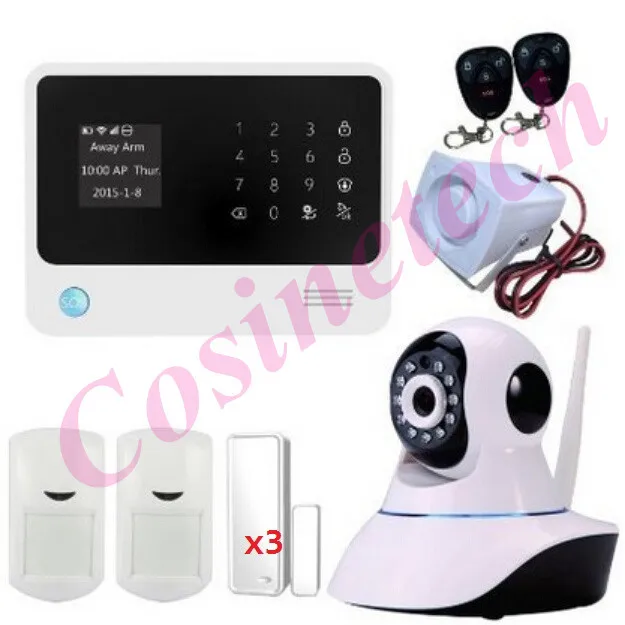 

New Arrival GPRS WIFI alarm system Wireles gsm alarm system with ip camera,APP controlled smart home Security burglar alarm