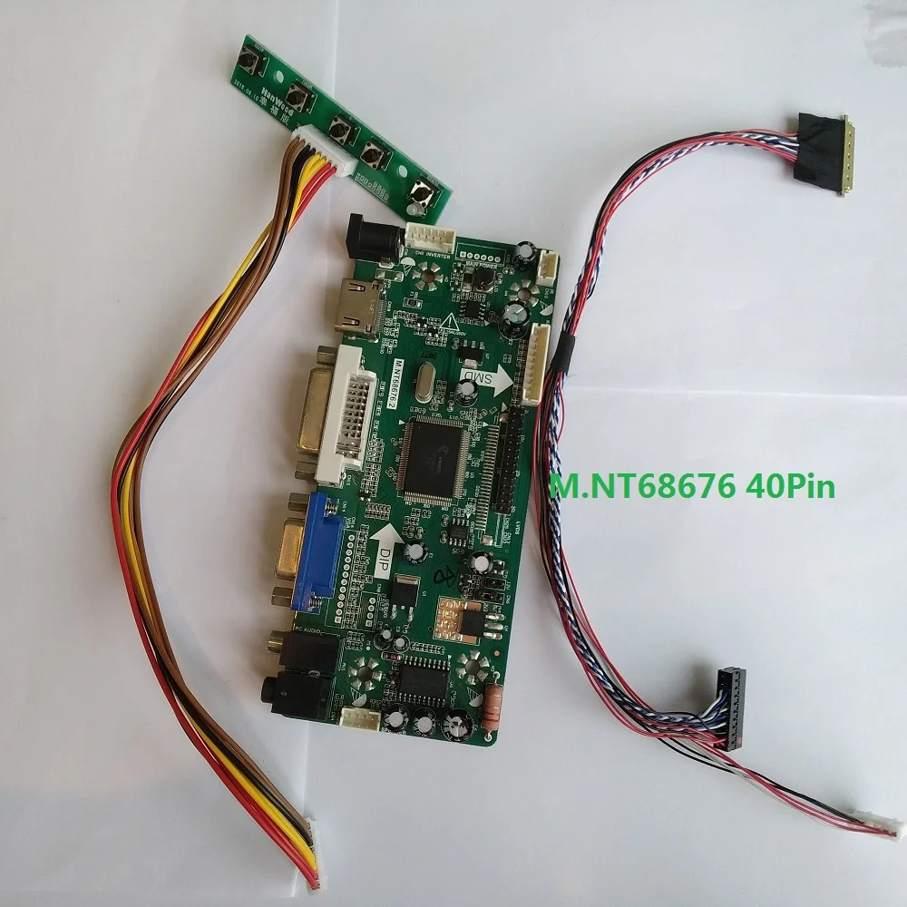 

Kit for B101AW03 V3 LED DIY LCD VGA 1024*600 10.1" DVI HDMI Monitor Panel M.NT68676 40pin Controller board AUO Display