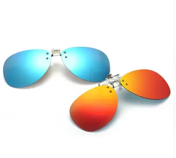 

Polarized Clip-on Sunglasses Pilot Lens Flip Up Glasses Night Vision for Myopia Glasses Driving Fishing Outdoor Sport