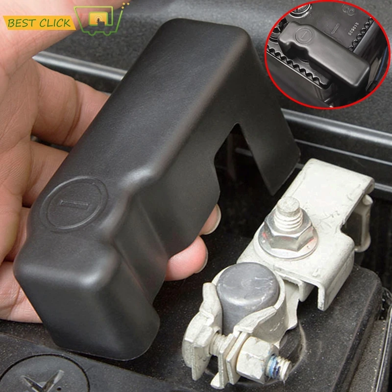 

For Toyota Fortuner SW4 Innova Crysta Hilux 2015-2018 Car Battery Anode Negative Pole Terminal Protector ABS Cover Trim Stickers