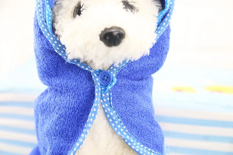 Cute Dog Towel Pet Puppy Drying Bath Cat Towel Cleaning Necessary Dog Hooded Super Absorbent Bathrobes Soft Feeling Pet Products