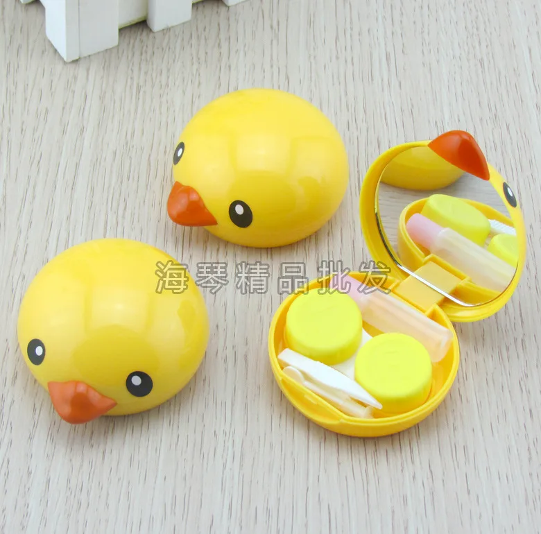 

LIUSVENTINA cute simple duck contact lens case for lenses container box for glasses