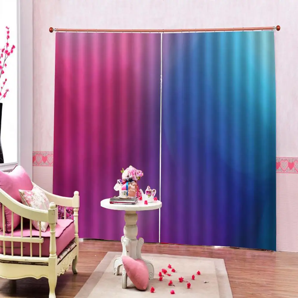 

Customized size Luxury Blackout 3D Window Curtains For Living Room colorful curtains red and blue curtain