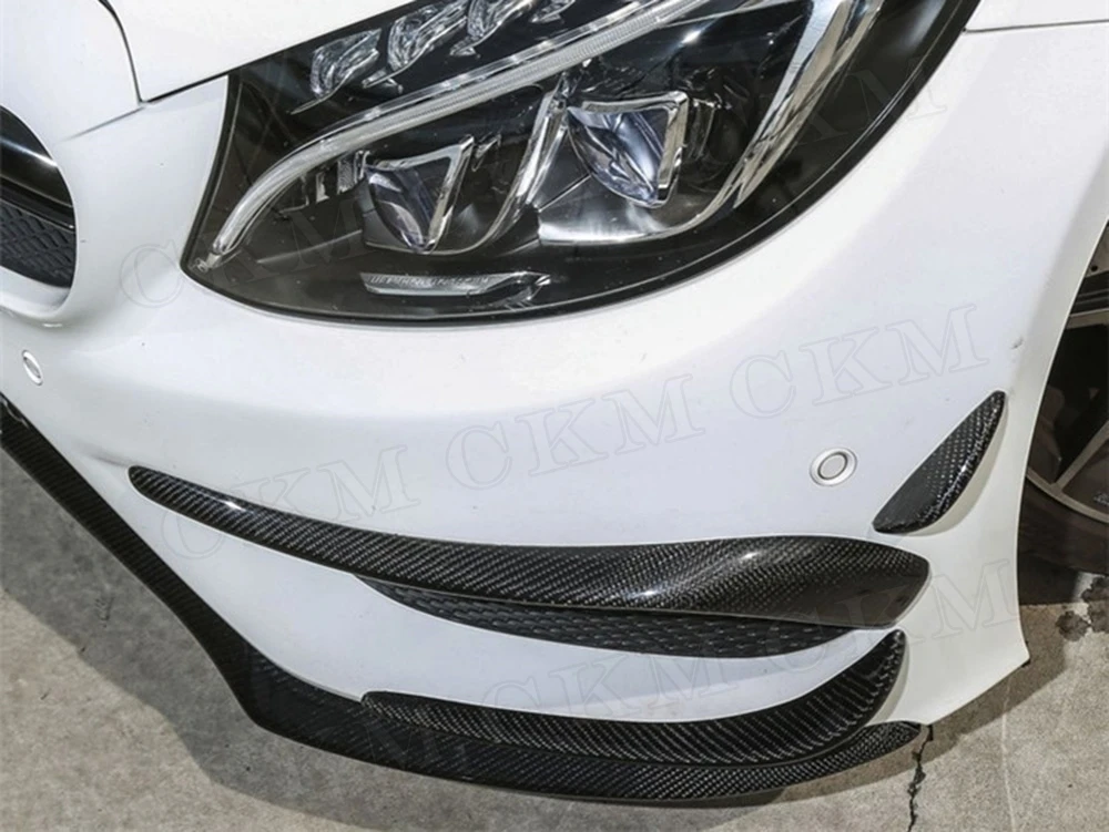 Спортивный передний бампер из углеродного волокна C класса W205 дефлекторный