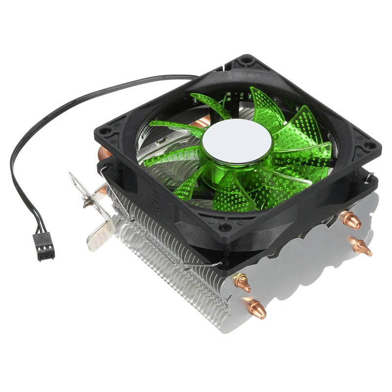 LED مزدوج وحدة المعالجة المركزية مروحة غرفة تبريد المبرد 9 cm ل إنتل LGA775/1155/1156/1150 AMD عالية الجودة الكمبيوتر مسند تبريد للاب توب مدمج به مكبر صوت م...