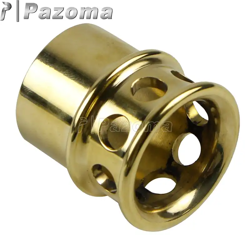 Brass Motorcycle Drilled Exhaust Tips Universal for Harley Softail Sportster Custom Chopper Cafe