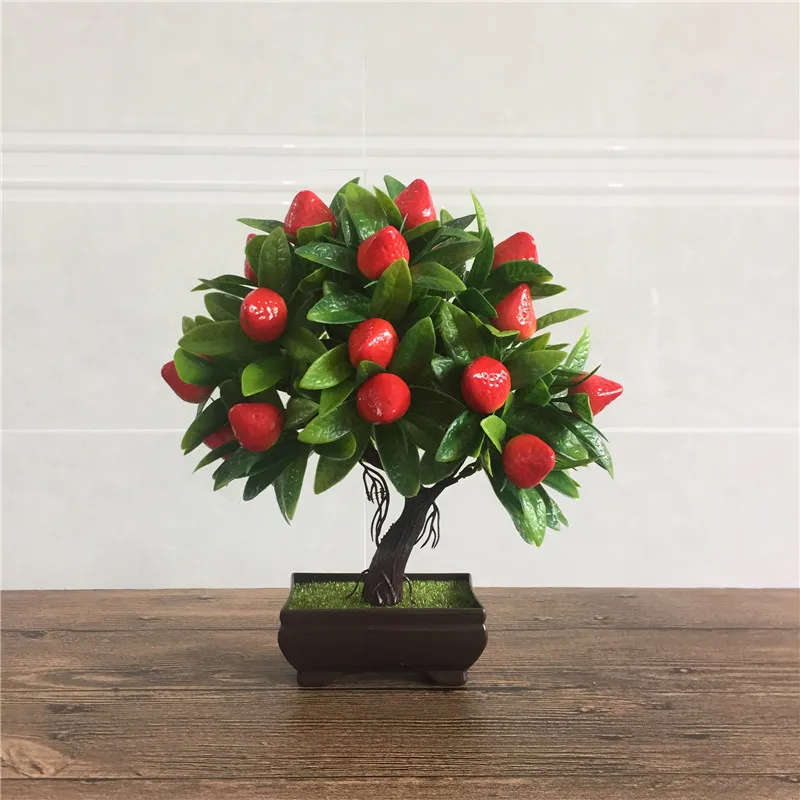 Flone Artificial Flower Plants Bonsai Foam Fruit Tree Simulation Plant Mini Potted Home Party Office Coffee Table Decoration  (5)
