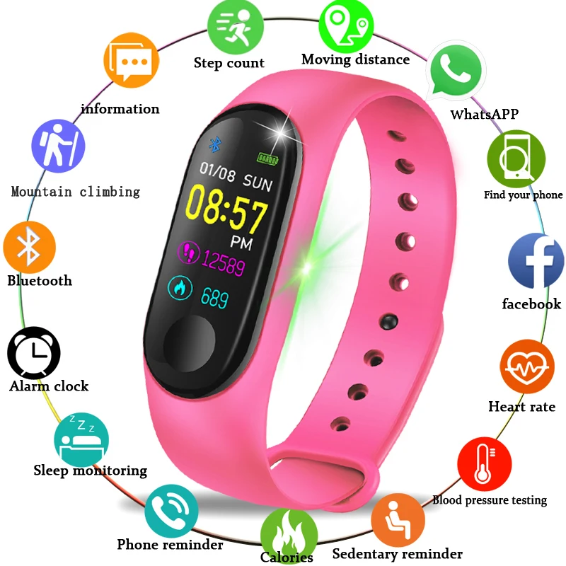 

LIGE Smart Watch Men Heart Rate Blood Pressure Monitor Fitness Tracker Sports Wristband Waterproof Smart Bracelet Pedometer+Box